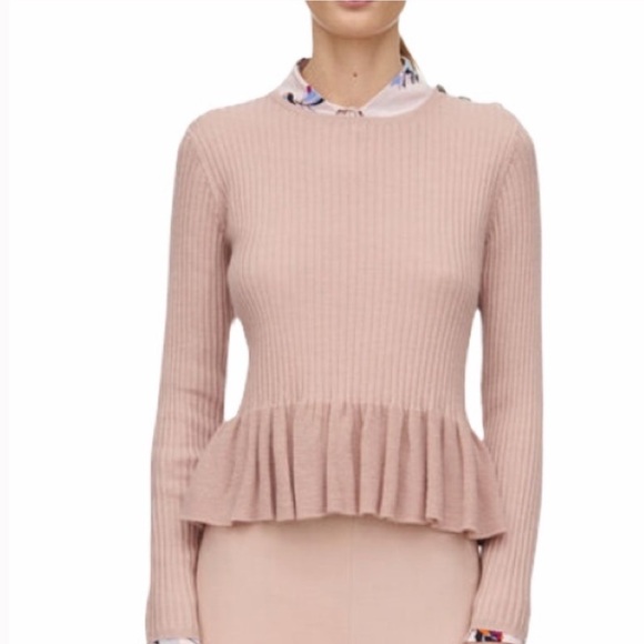Rebecca Taylor Tops - Rebecca Taylor Ribbed Peplum Sweater NWT 375.00